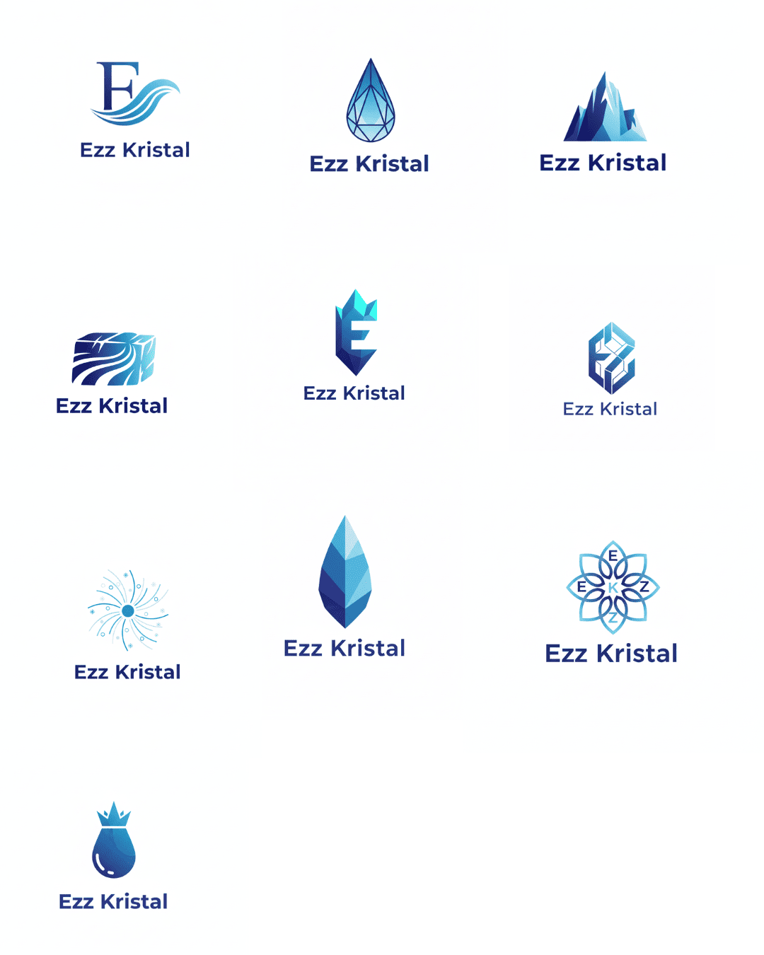 Konsep Desain Logo dan Branding Pilihan - Ezz Kristal